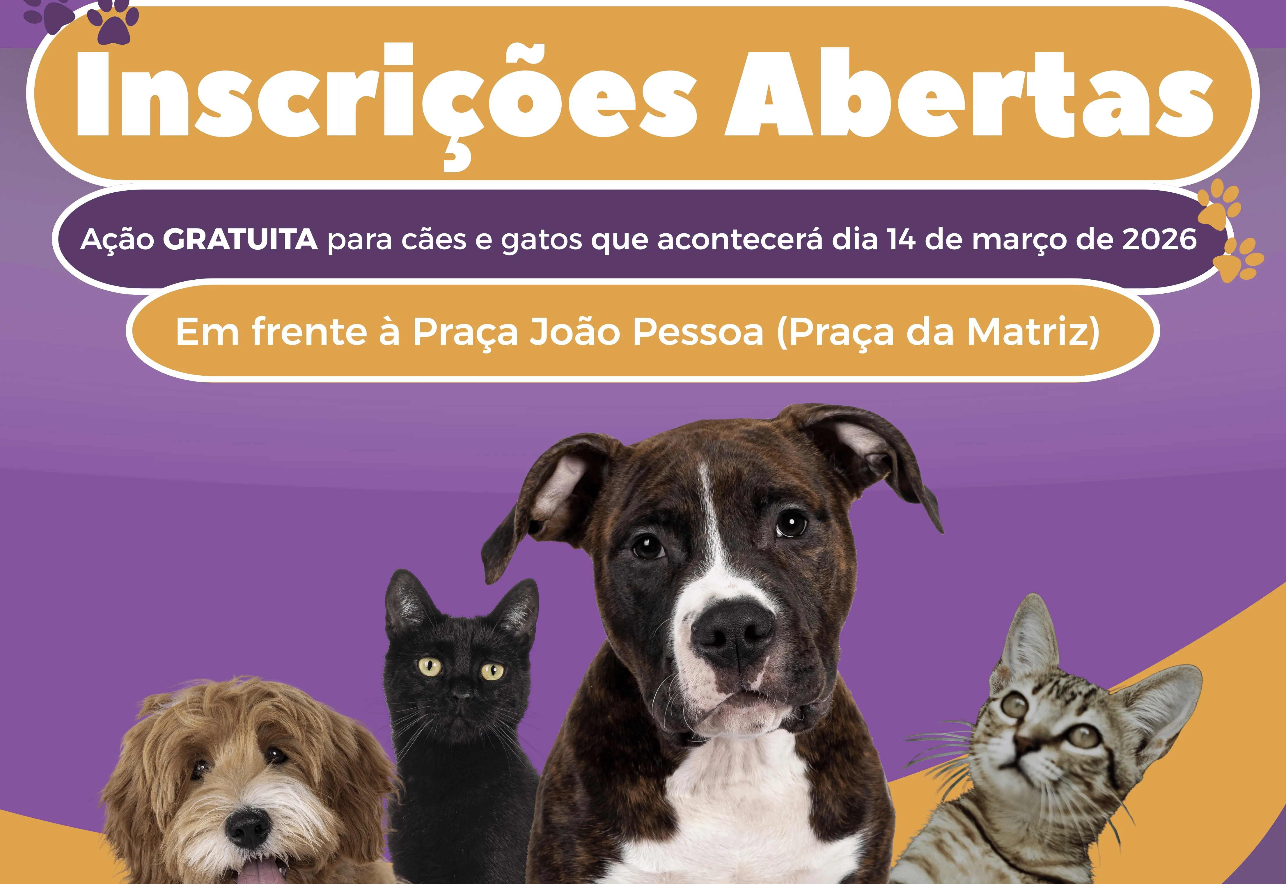 INSCRIÇÕES ABERTAS PARA CASTRAÇÃO GRATUITA