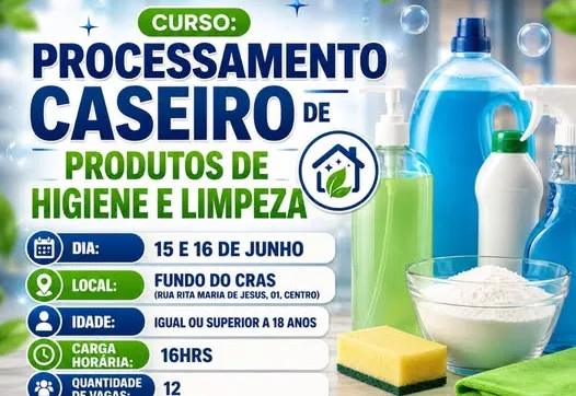 Curso Processamento Caseiro de Produtos de Higiene e Limpeza