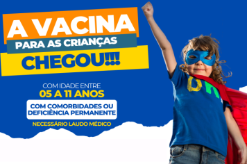 Atenção ao calendário de VACINAÇÃO CONTRA COVID PARA AS CRIANÇAS