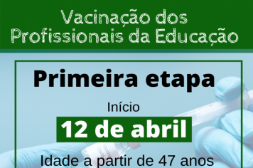 Vacinação  dos trabalhadores da Educação Básica da rede pública e privada a partir de 47 anos