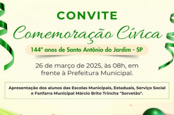 144 anos de Santo Antônio do Jardim! 