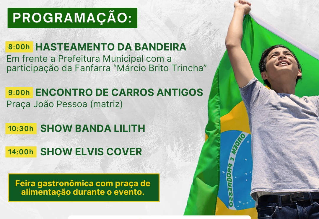 Vem aí a nossa Comemoração Cívica de 7 de Setembro!